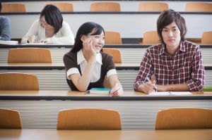 Japanese students in a lecture theatre. iStockalypse Japan 2010.